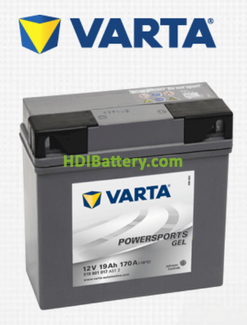 Bateria para moto Varta 12v 19ah 170A Gel PowerSports 519 901 017 186 x 82 x 173 mm