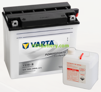 Bateria para moto Varta 12v 19ah 240A PowerSports Freshpack YB16-B 176 x 101 x 156 mm