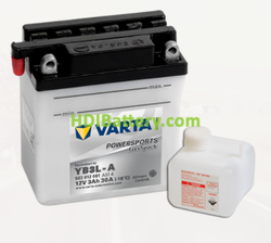 Bateria para moto Varta 12v 3ah 30A PowerSports Freshpack YB3L-A 100 x 58 x 112 mm