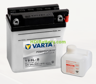 Bateria para moto Varta 12v 3ah 30A PowerSports Freshpack YB3L-B 100 x 58 x 112 mm