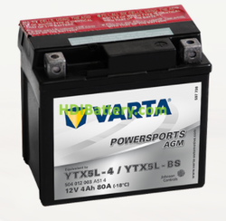 Bateria para moto Varta 12v 4ah 80A PowerSports AGM YTX5L-4/YTX5L-BS 114 x 71 x 106 mm