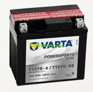 Bateria para moto Varta 12v 5ah 120A PowerSports AGM TTZ7S-4-TTZ7S-BS 113 x 70 x 105 mm