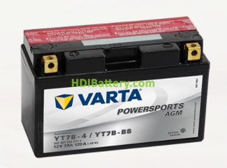 Bateria para moto Varta 12v 7ah 120A PowerSports AGM YT7BA-4-YT7B-BS 150 x 66 x 94 mm