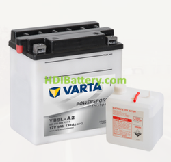 Bateria para moto Varta 12v 9ah 130A PowerSports Freshpack YB9L-A2 135 x 75 x 139 mm