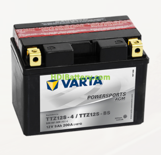Bateria para moto Varta 12v 9ah 200A PowerSports AGM TTZ12S-4-TTZ12S-BS 150 x 87 x 110 mm