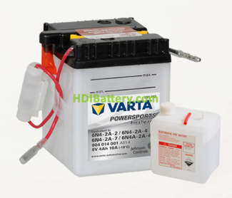 Bateria para moto Varta 6v 4ah 10A PowerSports Freshpack 6N4-2A-2- 6N4-2A-4- 9N4-2A-7- 9N4-2A-4 71 x 71 x 96 mm