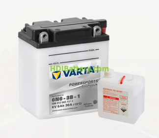 Bateria para moto Varta 6v 6ah 30A PowerSports Freshpack 6N6-3B-1 100 x 57 x 110 mm