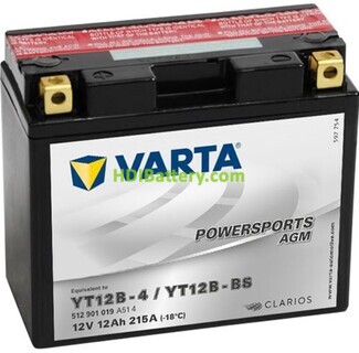 Batera para moto Varta AGM PowerSports YT12B-4-YT12B-BS 12v 12ah 215A