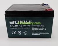 Batería de patinete eléctrico AOKLY POWER 6-DZM-12 12V 12Ah 