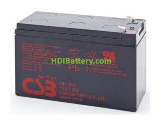 Bateria para UPS-SAI 12v 7,2Ah plomo CSB GP1272