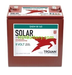 Batería plomo ácido Trojan Solar AGM SAGM 08 165 8V 165Ah Ciclo profundo 1700 Ciclos