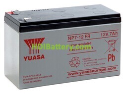 Batería plomo AGM YUASA NP7-12FR 12 Voltios 7 Amperios