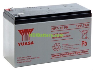 Batera plomo AGM YUASA NP7-12FR 12 Voltios 7 Amperios
