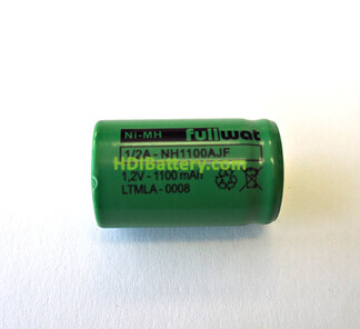 Batera recargable cilndrica de Ni-MH 1-2 A 1.1 Ah