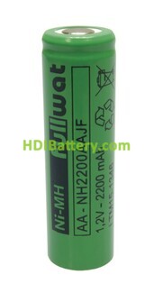 Batera recargable cilndrica de Ni-MH 1,2Vdc - 2,200Ah