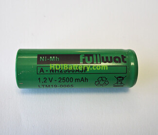 Batera recargable cilndrica de Ni-MH A 2.5 Ah