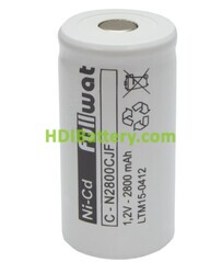 Batería recargable cilíndrica Ni-Cd N2800CJF FULLWAT 1.2 Vdc 2.800Ah