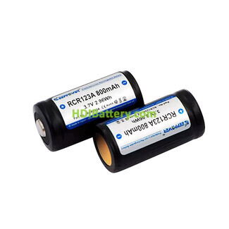 Batera recargable Li-Ion Keeppower RCR123A 800mAh 3.6V protected