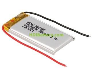 Batería recargable Li-Polímero GSP041842 3,7V 250mAh 18,0x42,0x4,0mm