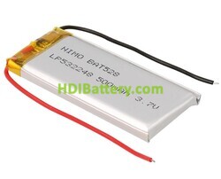 Batera recargable Li-Polmero GSP532248 3,7V 500mAh 