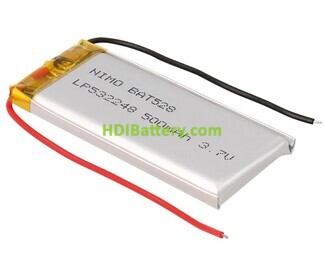 Batería recargable Li-Polímero GSP532248 3,7V 500mAh 