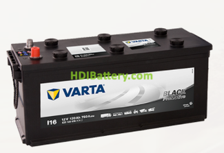 Batera Varta 12 voltios 120 ah 760A Promotive Black ref. I16 510 x 175 x 235 mm