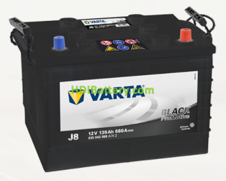 Batera Varta 12 voltios 135 ah 680A Promotive Black ref. J8 360 x 253 x 240 mm