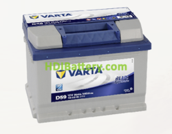 Batería Varta 12 voltios 60 ah 540A Blue Dynamic ref. D59 242 x 175 x 175 mm