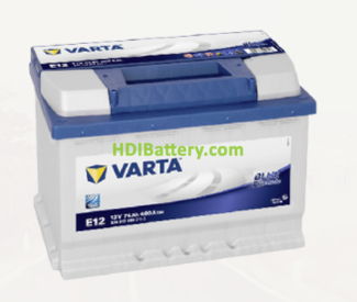 Batera Varta 12 voltios 74 ah 680A Blue Dynamic ref. E12 278 x 175 x 190 mm