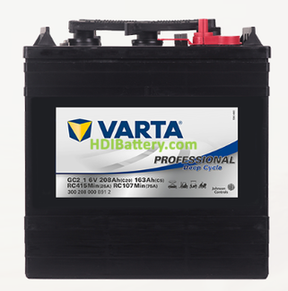 Batera para buggies de golf Varta Professional Deep Cycle 6 voltios 208Ah GC2_1 260 x 181 x 283 mm