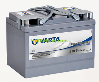 Batera para barco Varta Professional Deep Cycle AGM 12 voltios 60Ah 340A LAD60A 265 x 166 x 188 mm
