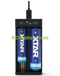 Cargador de batería de Ion de Litio Mini USB Universal XTAR MC2 Plus