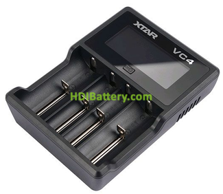 Cargador XTAR VC4 LCD para 4 bateras Litio Ion y Ni-Mh