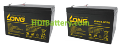 Kit 2 baterías AGM WP14-12SE Long 24V 14Ah 