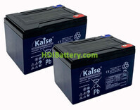 Kit 2 baterías AGM KAISE KB1212EV 24V 12Ah
