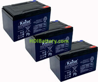Kit 3 bater�as AGM KAISE KB1212EV 36V 12Ah