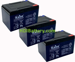 Conjunto 3 baterías AGM KAISE KB1212EV 36V 12Ah