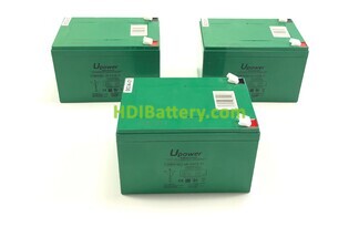 Conjunto 3 baterías Carbono-Gel U-power 36V 18Ah 