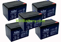 Kit 5 baterías AGM KAISE KB1212EV 60V 12Ah