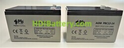 Kit de 2 baterías AGM Premium Battery PBC12-14 12V 14Ah