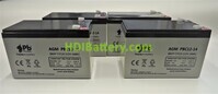 Conjunto de 4 Baterías de AGM Premium Battery PBC12-14 48 Voltios 14Ah