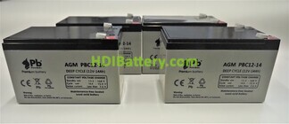 Kit de 4 Bateras de AGM Premium Battery PBC12-14 48 Voltios 14Ah
