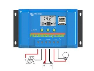 Controlador de carga BlueSolar PWM LCD & USB 12-24V-10A