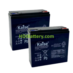 Kit 2 Baterías de plomo AGM KAISE KB1220EV 12V 23Ah 