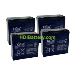Kit 4 Bater�as de plomo AGM KAISE KB1220EV 12V 23Ah