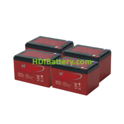 Kit de 4 Bateras de Traccin VT Industrial 6DZM16 48V 16Ah