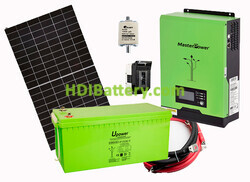 Kit Solar Aislado Carbon-Gel U-Power 1kW 12V