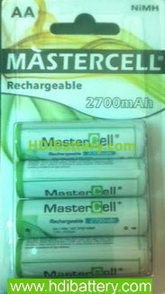 MASTERCELL REC NI-MH AA 2700MAH B4