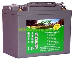Bateria de gel HAZE 12 voltios 33 amperios HZY-EV12-33