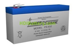 Batería de Plomo AGM POWER SONIC PS-832 8V 3.2Ah 